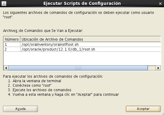 instalación Oracle Database 12c - Centos - 20_1 - Ejecucion scripts de configuracion